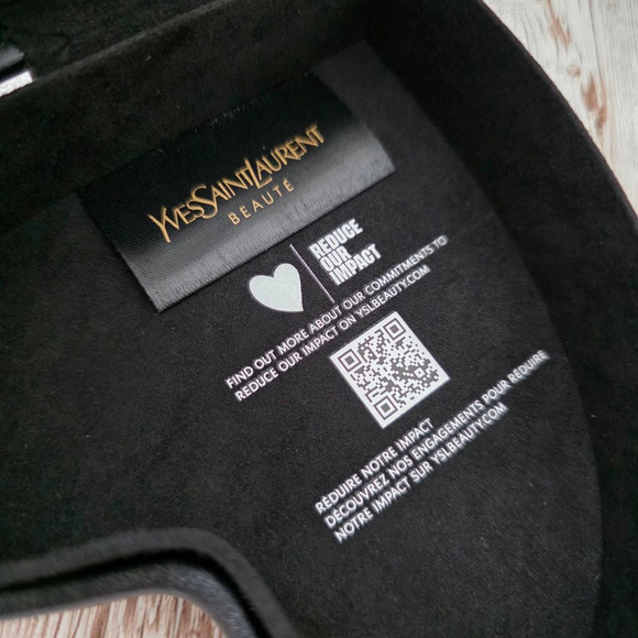 YSL Yves Saint Laurent Beauty Heart Shape Makeup Pouch with Mirror in bl… - Picture 7 of 7